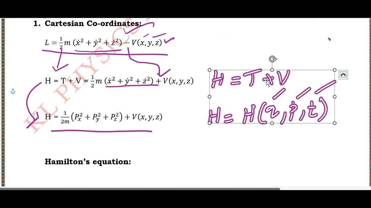 PGTRB PHYSICS -HAMILTONS EQUATIONS