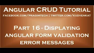 Displaying angular form validation error messages