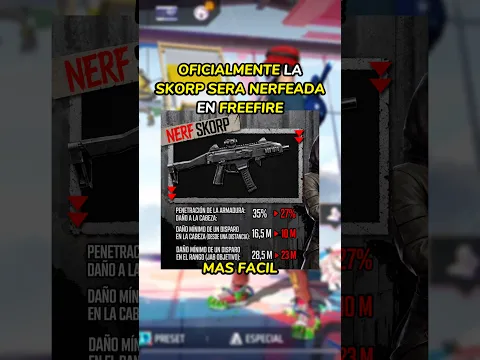 🔥Oficialmente LA SKORP SERA NERFEADA en freefire nueva actualización #freefire #garenafreefire