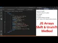 JavaScript Arrays Shift and Unshift Method JavaScript Tutorial in Hindi part 41