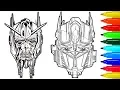 TRANSFORMERS FACE Coloring Pages With Colored Markers TRANSFORMERS FACE Coloring Pages