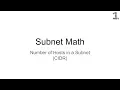 Subnet Math Hosts in a Subnet CIDR Notation