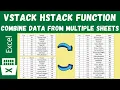 Excel VSTACK HSTACK Tutorial Combine Data from Multiple Sheets