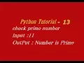 Python Program to Check Prime Number