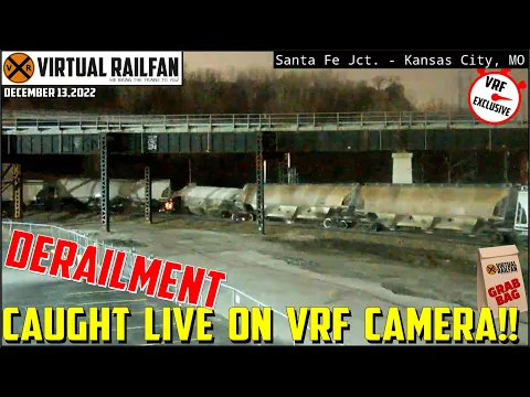 Download MP3 TRAIN DERAILS ON LIVE VRF SANTA FE JUNCTION CAMERA! DO NOT HUMP CAR, WRAPPED ENGINES & MORE 12/13/22