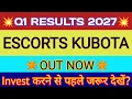 Escort Q1 Results 2026 Escort Results Escort Share Latest News Today Escort Stock Analysis