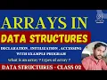 ARRAY IN DATA STRUCTURE ARRAYS DECLARATION INITIALIZATION ACCESSING data structures class 02