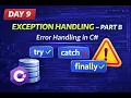 Net Developer Journey - Day 9 Exception vs Error in C T C F Result Pattern NET Reliability