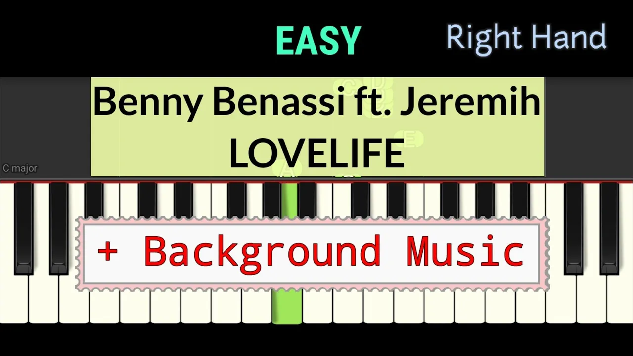 Benny Benassi ft. Jeremih - LOVELIFE - piano easy one hand