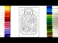 Coloring Page Under the Sea Jar Shells Starfish Ocean Coloring