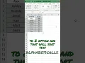How to Sort Alphabetically in Excel