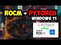 Run ROCm PyTorch on Windows 11 for LOCAL AI stable diffusion comfyui NO wsl