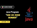 Odd Even Program in Java Learn Coding