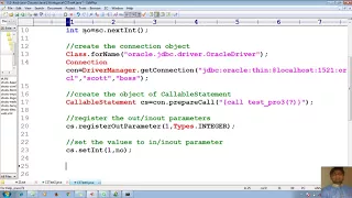 48 Advanced Java Tutorial JDBC Call pl sql procedure with INOUT param from Java Appl adv java