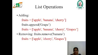 Lists in Python Problem Solving Using Python SNS Institutions