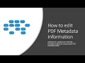How to edit PDF metadata