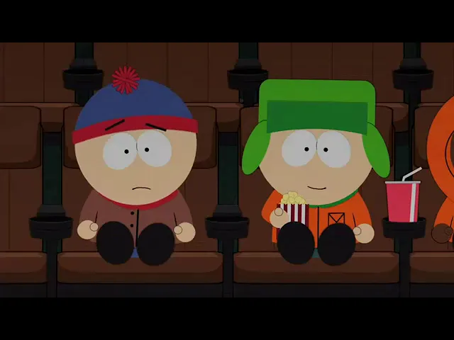 Cartman, Kyle, Stan, And Kenny At The Movie Theatre Green Screen - download from YouTube for free