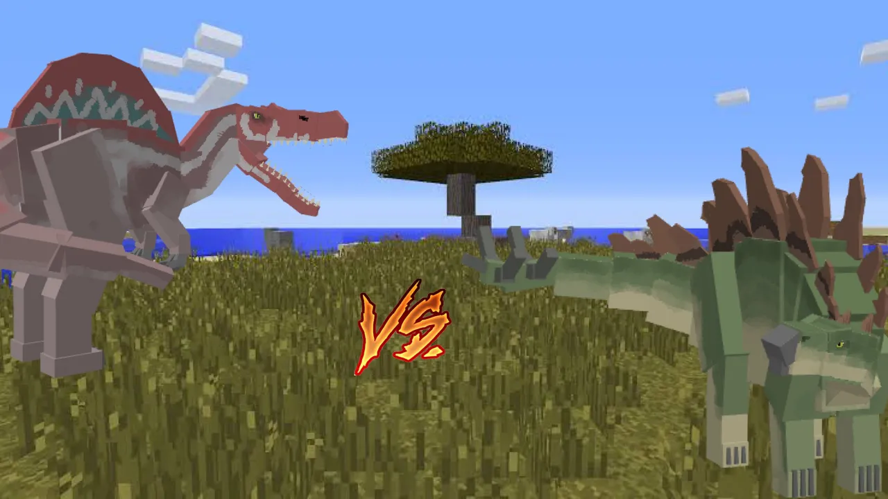 Spinosaurus vs stegosaurus (INGEN UNIVERSE BATTLE ROYALE MINECRAFT) Spinosaurus vs stegosaurus (INGEN UNIVERSE BATTLE ROYALE MINECRAFT)