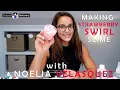 Make sweet smelling Strawberry Swirl Fluffy Ice Cream Slime with Noelia