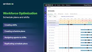 Workforce Optimization Schedule plans and shifts