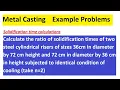 Metal Casting Example Problem casting solidification time calculation