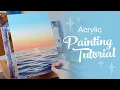 Download Lagu Acrylic Painting Tutorial - Ocean Sunset (Beginner to Intermediate)