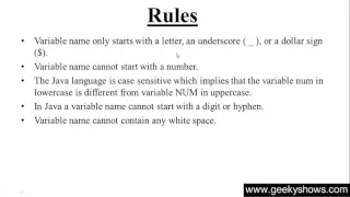 21 Declaration and Initialization of variables in Java Programming Hindi