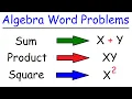 Algebra Word Problems Into Equations - Basic Introduction