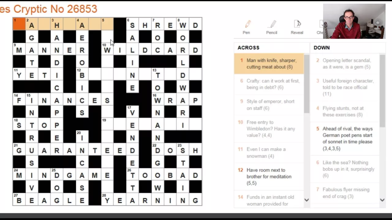 Solving The Times crossword on 11 October 2017