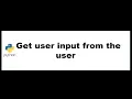 Python Bangla Tutorials 6 Get user input from the user