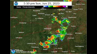 Central Indiana Radar Loop from June 25 2023 Severe Thunderstorms