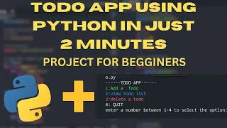 Creating a TODO app using python in just 2 minutes begginers project