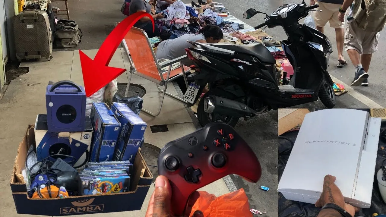 CAÇADA GAMER PS3 BRANCO LOTE DE GAME CUBE CONTROLE DE XBOX ONE NA FEIRA DO ROLO RJ