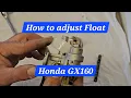 How to adjust carburetor float on almost all small engines Honda GX160 DIY