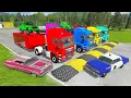 Download Lagu Flatbed Truck Mcqueen | Transportation with Truck - Pothole vs Car #12 - BeamNG.Drive