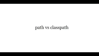 path vs classpath
