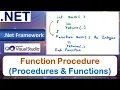 Function Procedure With Return Type With Without Arguments Procedures Functions VB Net