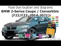 Fuse box location and diagrams BMW 2-Series Coupe Convertible 2014-2021