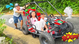 Changcady trải nghiệm các loại xe khám phá khu vui chơi hồ Đồng Chương, xe ô tô địa hình siêu ngầu