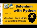 Selenium Python How to get Page Title and Page Current URL