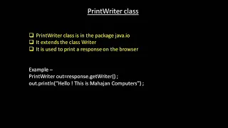 Introduction to important classes and interfaces in servlets