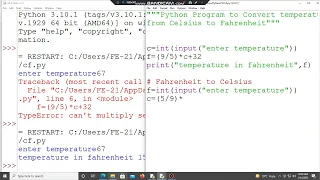 Python Program to Convert temperature from Celsius to Fahrenheit and Fahrenheit to Celsius