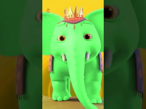 Hathi Raja In Green Color, ಹಾಥಿ ರಾಜ #shorts #nimbookidskannada #kidssong #childrensongs  #kids