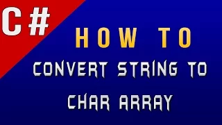 How to Convert String to Char Array in C Csharp