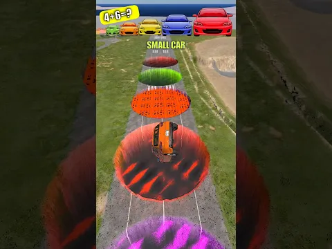 Cars of All Sizes vs. the Colorful Pothole Jump Challenge! | BeamNG.drive