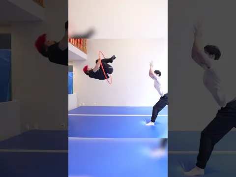 Backflip through hoop challenge 🔥 @team1llusion