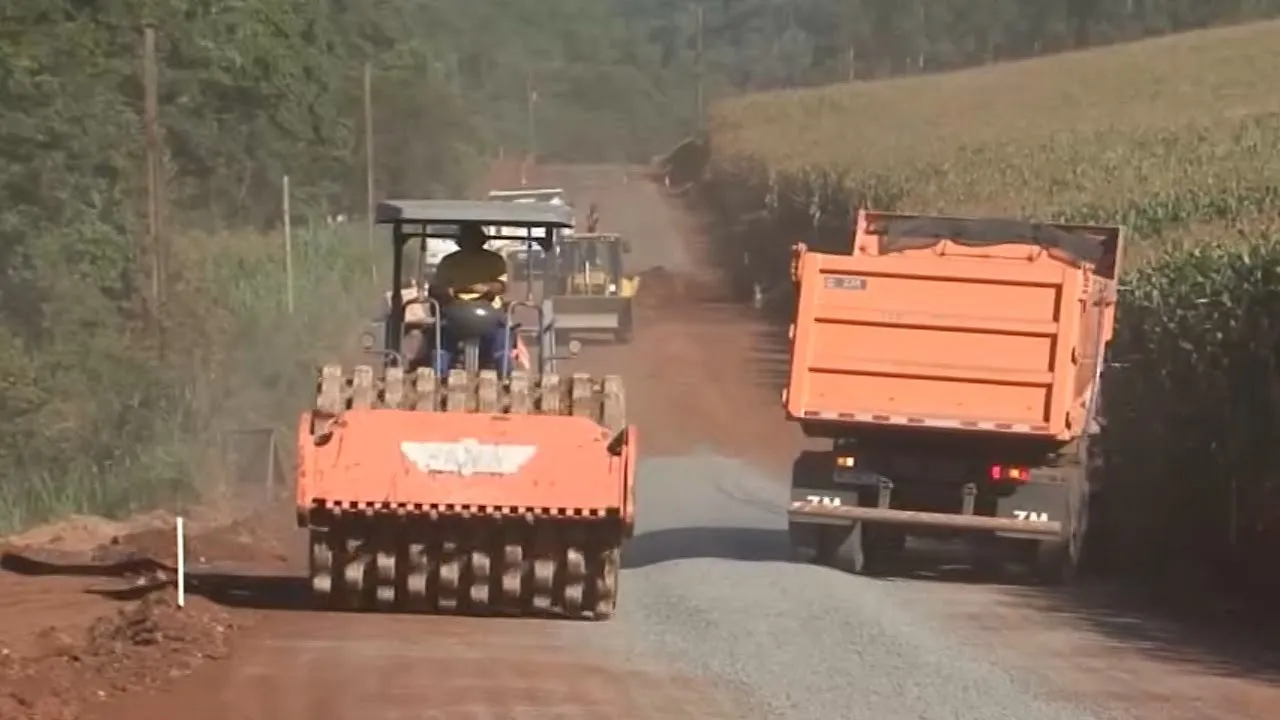 Começaram as obras na SC-484 entre Caxambu do Sul e Guatambu