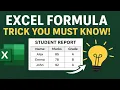 Excel Student Progress Report Dropdown INDEX MATCH Formula Dynamic Report Tutorial