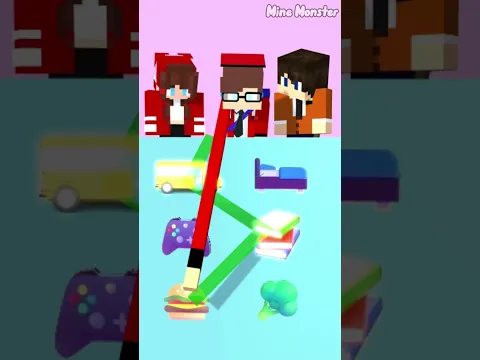 JJ & JJ Sister Good or Bad Challenge 😂🎮 - MAIZEN Minecraft Animation #shorts