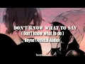 Download Lagu Reyne | DON'T KNOW WHAT TO SAY (Don't know what to do) lyrics